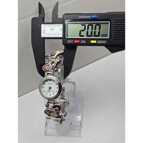 Jennie B Avon Patriotic Flip Flops Charm Bracelet Watch New Battery USA Beach - Picture 5 of 9